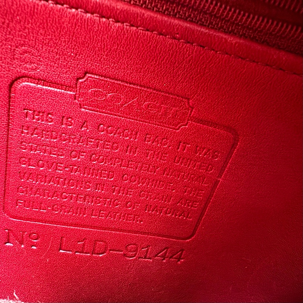 Rare Coach Vintage Red Leather Flap Bag Messenger Y2K Shoulder Bag Crossbody - Picture 14 of 17